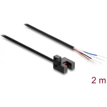 Delock Fork Light Barrier 5 mm Type R mit 4 offenen Kabelenden PNP Hell-/Dunkelschaltbar 2 m