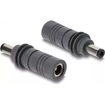 Delock DC 5,5 x 2,1 mm auf DC 5,5 x 2,1 mm Adapter, kompatibel mit Starlink Mini, Grau