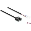 Delock Gabel-Lichtschranke 5 mm Schlitz U-Typ mit 4 offenen Kabelenden PNP Hell/Dunkel umschaltbar 2 m