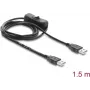Delock USB-Stromkabel Typ-A Stecker auf Stecker mit Schalter 1,5 m