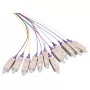 LOGILINK Fiber Pigtail Set 12 x SC OM4 2m, farbig, violetter Stecker