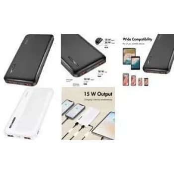 LogiLink PA0372W Powerbank 10000 mAh Weiß - 20W PD & QC 3.0, Dual USB-A & USB-C