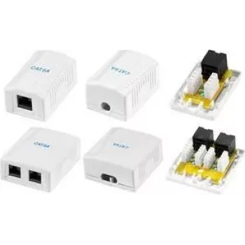 LogiLink Cat.6A Aufputz-Dose mit 1 RJ45-Port, Weiß (RAL 9003)