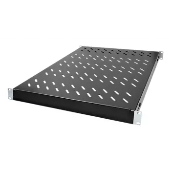 LogiLink 19 inch verstellbares Regal für Racks, 1U, 600mm Tiefe, Schwarz (SF0600B)