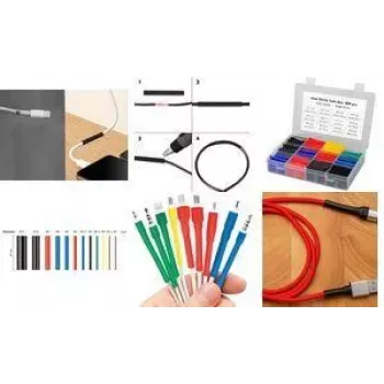 LogiLink KAB0123 Schrumpfschlauch-Set, 800 Stück, 2:1, gemischte Farben, 40 mm Länge, verschiedene Durchmesser