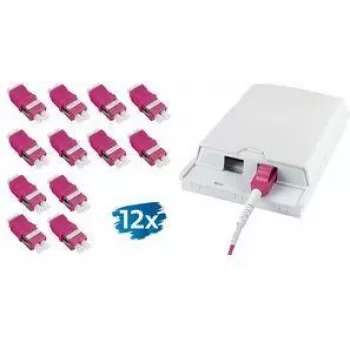 LogiLink LC Duplex OM4 Flanschloses Glasfaser-Kupplungsset, Violett, 2x LC Duplex, SC-Simplex-Ausschnitt