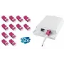 LogiLink LC Duplex OM4 Flanschloses Glasfaser-Kupplungsset, Violett, 2x LC Duplex, SC-Simplex-Ausschnitt