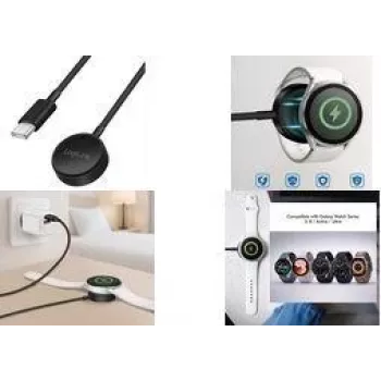 LogiLink PA0381 Kabelloses Induktions-Ladekabel für Samsung Galaxy Watch, Schwarz, 1 m
