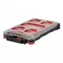 Milwaukee PACKOUT Schlanker Organizer Medium 8277387 - IP65 wasser- und staubdicht, 10 herausnehmbare Behälter, klarer Polycarbonat-Deckel, metallverstärkte Verschlüsse, rot/schwarz