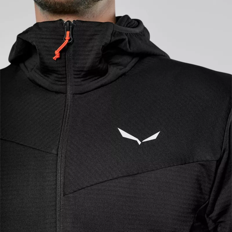 Salewa Herren Puez Altavia Kapuzen-Fleecejacke - Black Out - Größe L