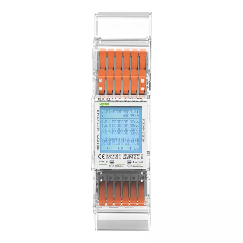 WAGO 879-3040 MID-Energiezähler für Stromwandleranschluss, 1 A / 5 A, Dreiphasen
