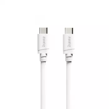 Hama USB-C auf USB-C Kabel, 2 m, 60 W Power Delivery, Weiß