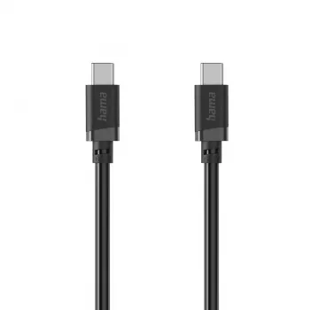 Hama USB-C auf USB-C Kabel, 3 m, 60 W, Schwarz