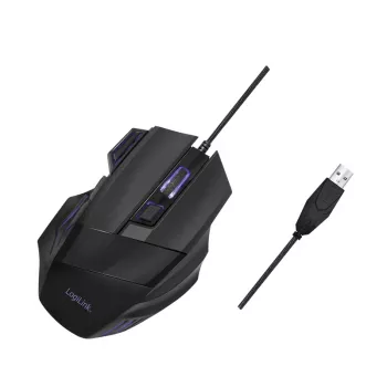 LogiLink Ergonomische Optische Maus 7 Tasten USB Kabelgebunden Vertikal Rechtshänder Schwarz