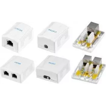 LogiLink NP0097 Cat.6A Aufputzdose, 2x RJ45, geschirmt, Weiß