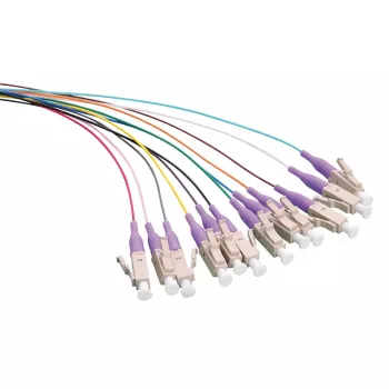 LogiLink LC OM4 Glasfaser-Pigtail-Set, 12x 2m, 0,9mm, Aqua