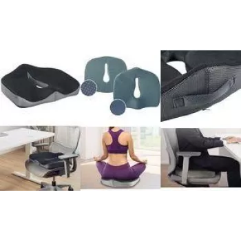 LogiLink Orthopädisches Sitzkissen mit Memory-Schaum für Steißbein, Schwarz