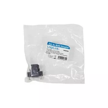 LOGILINK NP0098 RJ45-Kupplung mit Montageflansch, 2x RJ45-Buchse, Cat.5e UTP, Schwarz