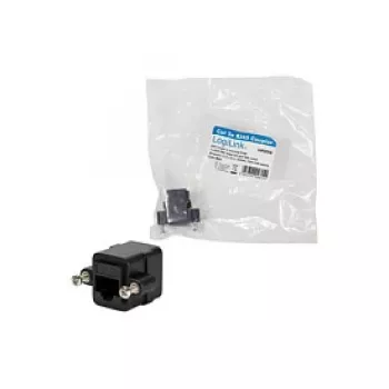LOGILINK NP0098 RJ45-Kupplung mit Montageflansch, 2x RJ45-Buchse, Cat.5e UTP, Schwarz