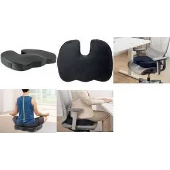 LogiLink Orthopädisches Memory-Schaum-Sitzkissen mit Tragegriff, Schwarz (EO0089)