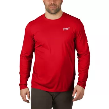 Milwaukee Langarm-Arbeits-T-Shirt Light - Rot WWLSRD-S