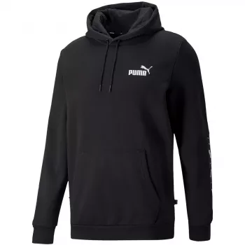 PUMA ESS+ Tape Hoodie FL Schwarzer Herren-Hoodie Größe L