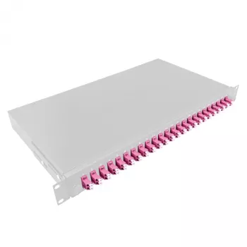 LogiLink F24LC4G 24-Port LC Duplex Glasfaser-Patchpanel, 1U 19 inch Rackmontage, grauer Stahl