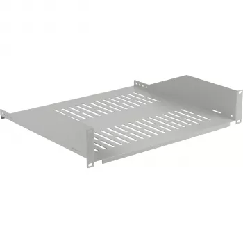 EFB ELEKTRONIK 19 inch 2U Festes Regal, 400 mm Tiefe, 22 kg Belastung, Lichtgrau RAL 7035