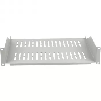 EFB ELEKTRONIK 19 inch 2U Festes Regal, 400 mm Tiefe, 22 kg Belastung, Lichtgrau RAL 7035