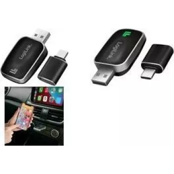 LogiLink BT 5.0 Kabelgebunden auf Kabellos CarPlay / Android Auto Adapter, Dongle-Typ