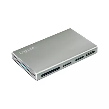 LogiLink USB 3.2 Gen1 5-in-1 Kartenleser, Metallgehäuse, Silber