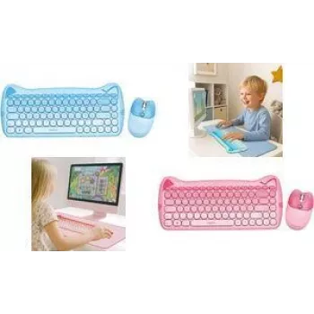 LogiLink Kids Tastatur 2.4G Combo Set, Pink