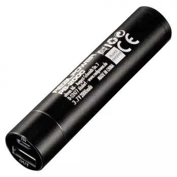 RealPower PB2000 mAh Aluminium Power Bank, Schwarz