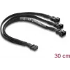 Delock Fan Splitter Kabel 1 x 4-Pin PWM Buchse auf 2 x 4-Pin PWM Stecker (zweiter mit 3 Pins belegt) Geflechtschlauch 30 cm Schwarz