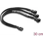 Delock Fan Splitter Kabel 1 x 4-Pin PWM Buchse auf 2 x 4-Pin PWM Stecker (zweiter mit 3 Pins belegt) Geflechtschlauch 30 cm Schwarz
