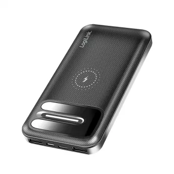 LogiLink PA0305 Mobile Power Bank 8000 mAh mit kabellosem Laden, Schwarz
