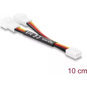 Delock Y-Fan-Kabel 1 x 3-Pin Buchse auf 2 x 3-Pin Stecker 10 cm