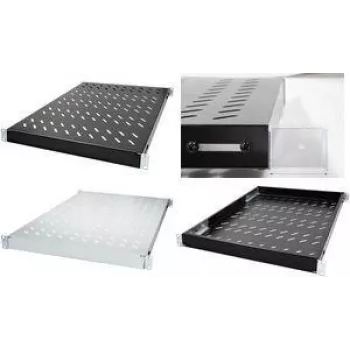 LogiLink 19 inch verstellbares Rack-Regal 1U 350mm tief hellgrau SF0600G