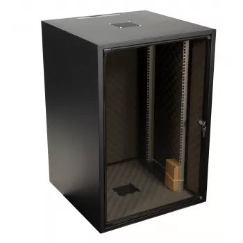 EFB OFF-1868TS.V1RW-AK 18U 19 inch Stand-Server-Schrank, 800 kg statische Last, Tür aus Sicherheitsglas, Schwarz RAL 9005