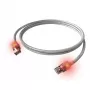 EasyLan DualBoot LED Patchkabel RJ45 S/FTP Cat.6A (Class EA), saCon-Stecker, LSOH, Grau, 0,5 m