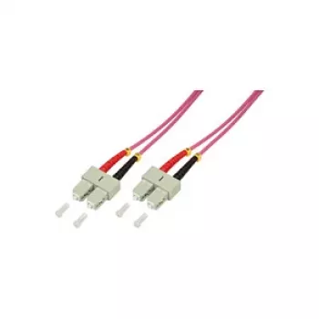 LogiLink OM4 SC/SC Duplex Multimode Glasfaser-Patchkabel, 3,0 m, LSZH Violett