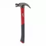 Milwaukee Zimmermannshammer 570g mit gebogenem Nagelklaue und Fiberglasstiel mit magnetischem Nagelstarter