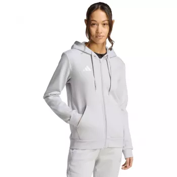 adidas Damen Entrada 26 Full-Zip Kapuzenpullover Grau S