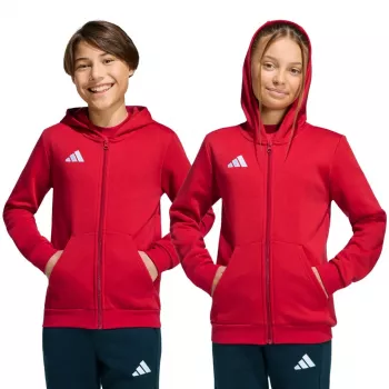 adidas Entrada 26 Full Zip Hoodie Kinder Rot KH1781 152cm