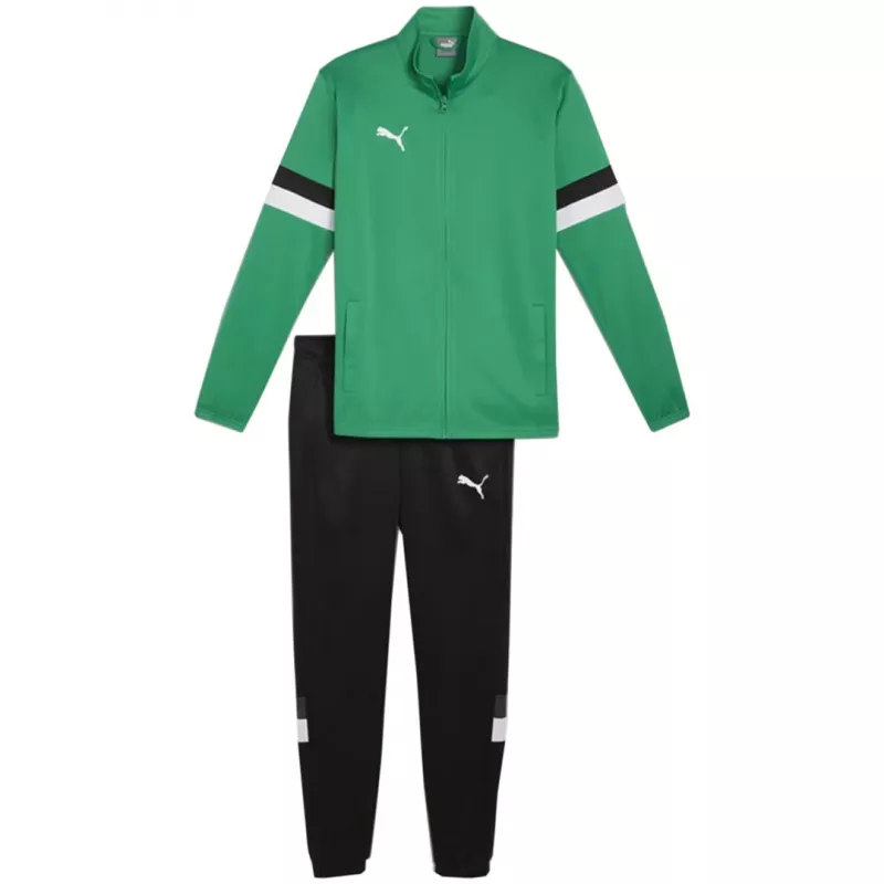 PUMA Herren Team Rise Trainingsanzug in Pfeffergrün und Puma Black, Größe S
