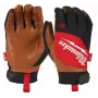 Milwaukee Lederhandschuhe L/9 Hybrid - Schwarz/Rot, Touchscreen, EN 388, verstärkte Handfläche