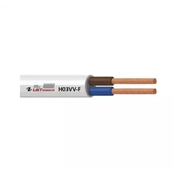 Kabel H03VV-F 3x0,75 Weiß 50m