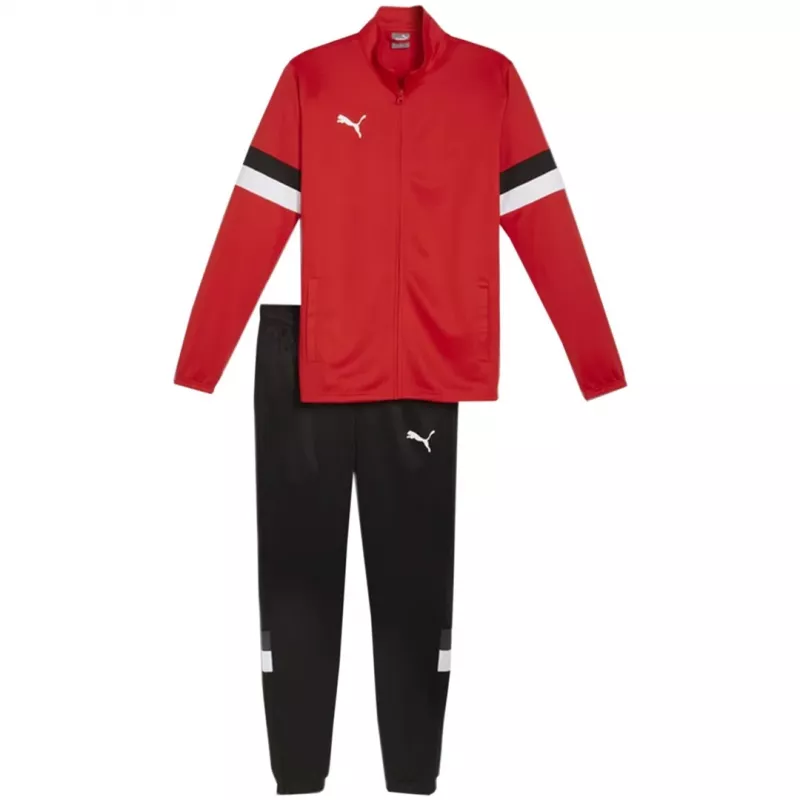 PUMA Herren Team Rise Full-Zip Trainingsanzug Rot/Schwarz 2XL