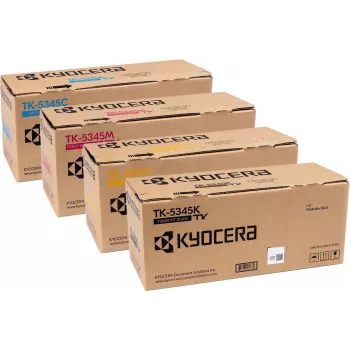 Kyocera Original TK-5345 Toner-Set 4er-Pack Schwarz Cyan Magenta Gelb High Yield für ECOSYS M5526cdw/P5026cdw