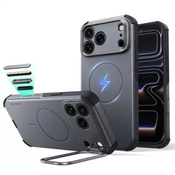 ESR Cyber Tough Kickstand MagSafe-Hülle für iPhone 17 Pro / 18 Pro Grau